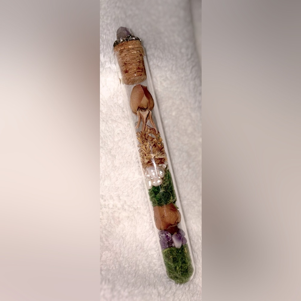 Handmade amethyst and quartz wand